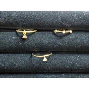 Ettika NWT Crystal Embellished Rings stacking set of 3 rings size 7